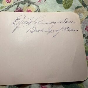 Efrain Salinas y Velasco Episcopal Bishop of Mexico — 2 Signed Autograph on Page